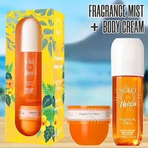 2-Piece Set, SOLO EN IBIZA Body & Hair Fragrance Mist And Body Cream Gift Box For Men And Women, Long Lasting Fragrance, 4 Different Scent, Perfect For Holiday Gifts, Dating, Daily Life, Parties fruity perfume sweet cruelty free fragrance perfume