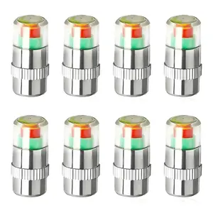 8PCS Tire Pressure Monitor Valve Stem Caps – 36PSI 2.4 Bar 3-Color Visual Alert Sensor Indicator for Car Truck SUV Universal