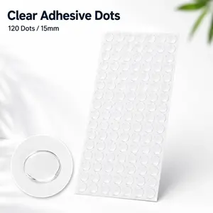 Clear Double Sided Adhesive Dots 120Pcs, 15mm Round Sticky Dots for DIY Crafts, Photos, Balloons, Party Decor, Small Items tape
