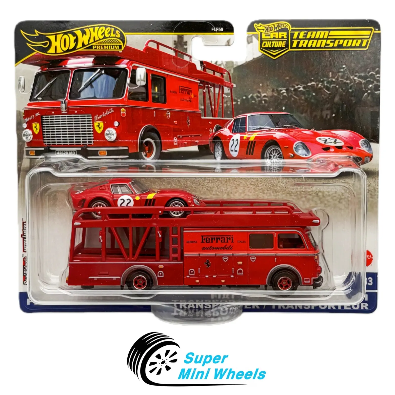 Hot Wheels Team Transport Ferrari 250 GTO Red & Fiat 642 RN2 Bartoletti #83
