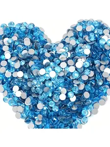 Blue rhinestone gemstone, non hot melt rhinestone, crystal flat bottomed stone, suitable for crafts, nail decoration, and holiday decoration