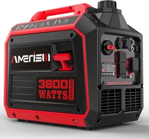 Amerisun 3800-Watt Gas Powered Portable Inverter Generator, Super Quiet and Lightweight for Home Use, Outdoor Camping, RV Ready 30A Outlet, Digital Display, EPA Compliant(AL5035C)