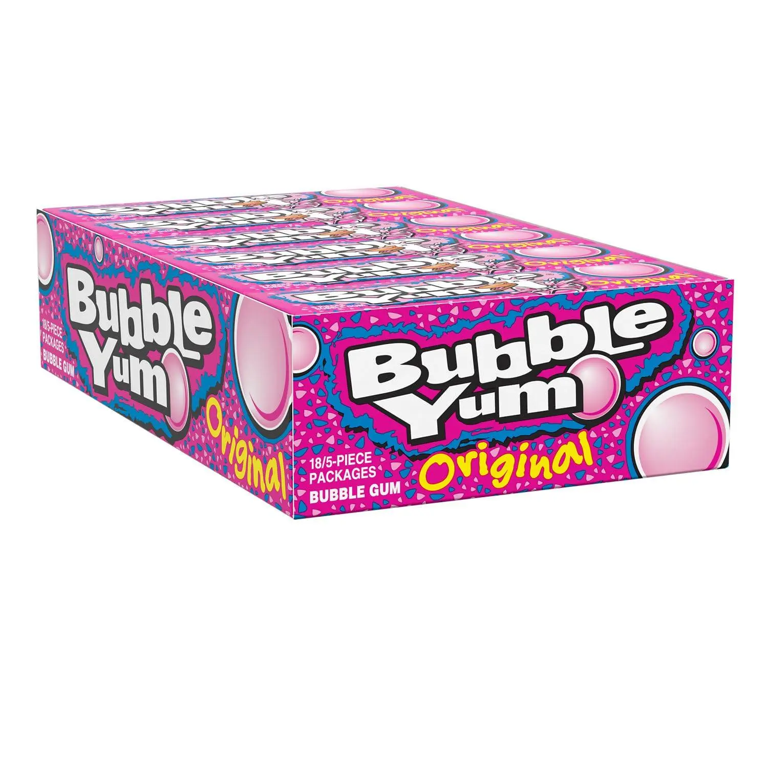 Bubble Yum Original Chewy Bubble Gum 18 Count 5 Pieces Each