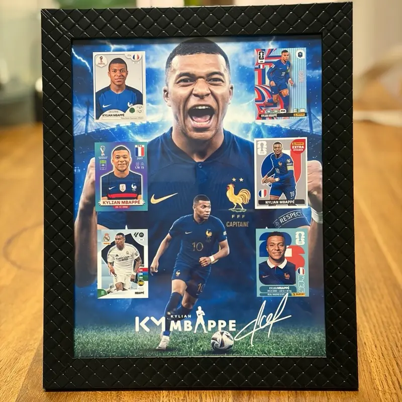 Kylian Mbappé-Inspired Sports Print Wall Art, Premium 8x10 Black Framed Artistic Decor, Living Room Gift, Home Decor