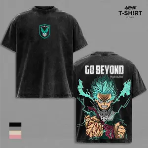 Izuku Midoriya Deku My Hero Academia Vintage Washed Shirt Anime Graphic Tee Go Beyond Plus Ultra Design Oversized Streetwear Manga T Shirt Gift for MHA Fans Anime Lovers Men Women