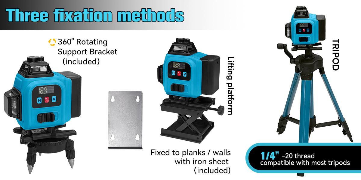 Tanlook Laser Level, 3×360° Self-Leveling Laser Level, 16 Lines Green Beam 4D Laser Level, equipped with 2 lithium batteries, suitable for picture hanging, tile laying, home renovation and indoor projects