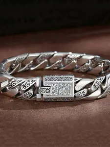 Vintage Bracelet, Punk Style Stainless Steel Bracelet for Men, Fashion Jewelry for Party, Daily Decor, Trendy All-match & Exquisite Jewelry for Birthday Gift, Fashion Matching Bracelet, Casual Trendy Jewelry, Fashionable Jewelry