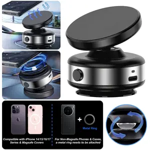 360° Adjustable Electric Vacuum Magnetic Phone Holder, Suction Cup Phone Mount for Magsafe, Portable for Car, Makeup/Gym/Mirror, for iPhone 17 Pro Max MagSafe 15/16