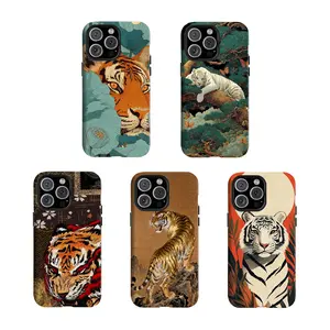 Y-Golden Tiger pattern  phone case, Vintage Oriental Phone Case,Having good protective properties,for iPhone 16 15 14 13 12 11 17Pro Max,for Samsung S25 S24 S23 S22 Ultra,Protective Cover,give her/him a gift for Christmas and Thanksgi