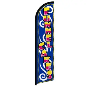 Windproof Curved-Shape Polyester Funnel Cakes Banner Flag - Party Decorations Banners for Outdoor Home & Festive Display