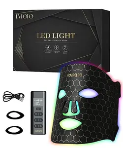 OSKINIA FDA-Cleared Portable 7-Mode LED Face Mask with Remote, Red & 850nm Near-Infrared Light Therapy for Wrinkles, Acne & Skin Tone Improvement at Home, Black