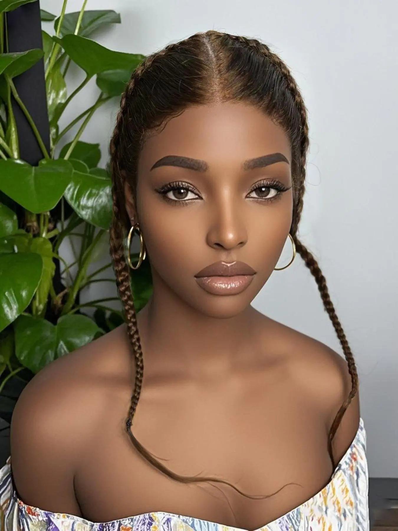 13*4 Lace Frontal Unit with Braiding, Middle Parting Side Parting Human Hair Frontal with Braiding, Fashion Accessories for Women