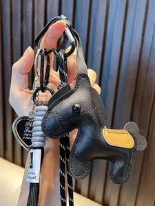 Pu Leather Pony Shaped Bag Pendant/Keychain, Double Woven Rope And Heart Tag, Can Be Hung On Backpacks Or Keychains, Couple Gifts, Back To School Season Gifts, Bag Decorations, Keychains|Key Chains Women Cute|Cute Keychain.