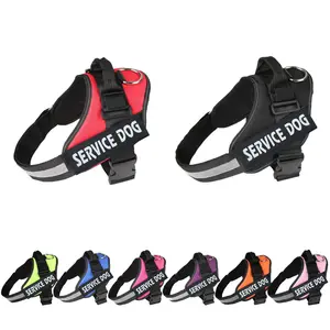 Service Dog Harness Kits, Walking Harness with Reflective Straps, Top Handle, 6 Sizes, Adjust & No-Pull Design, Breathable Nylon Handle, Durable for Working and Support Dogs, Adjustable Safety Harness, Reflective Strip Harness