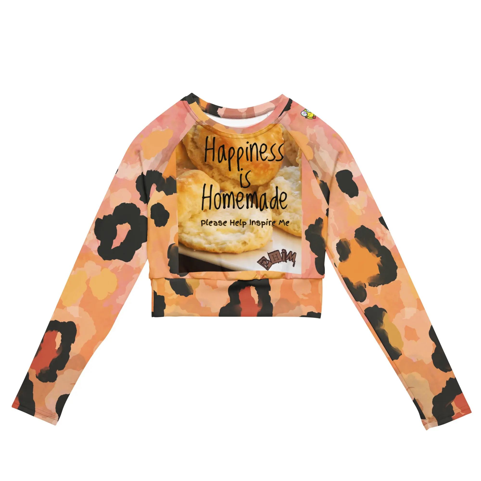 Authentic PHIM™ “Happiness Is Homemade” Long Sleeve Crop Top – Women’s Inspirational Statement Streetwear