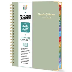 Teacher Planner 2025-2026 Academic Year, 8.5" x 11" Deluxe Teacher Lesson Planner with Monthly Tabs & Stickers, Lesson Plan Book 25-26