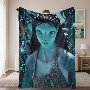 Fantasy Alien Jungle Flannel Blanket Exotic Nature Print Soft Warm Lightweight Cozy Perfect for Bedroom Living Room Home Decor Holiday Gift Relaxation