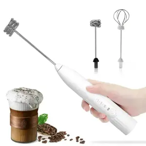 3-in-1 handheld electric milk frother, egg beater, blender, rechargeable battery powered portable multifunctional, used for coffee latte, cappuccino, matcha, hot chocolate baking, kitchen tools