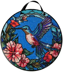 Hummingbird Diamond Painting Kit,  ROUND Drills, 12.5" Hanging Sign
