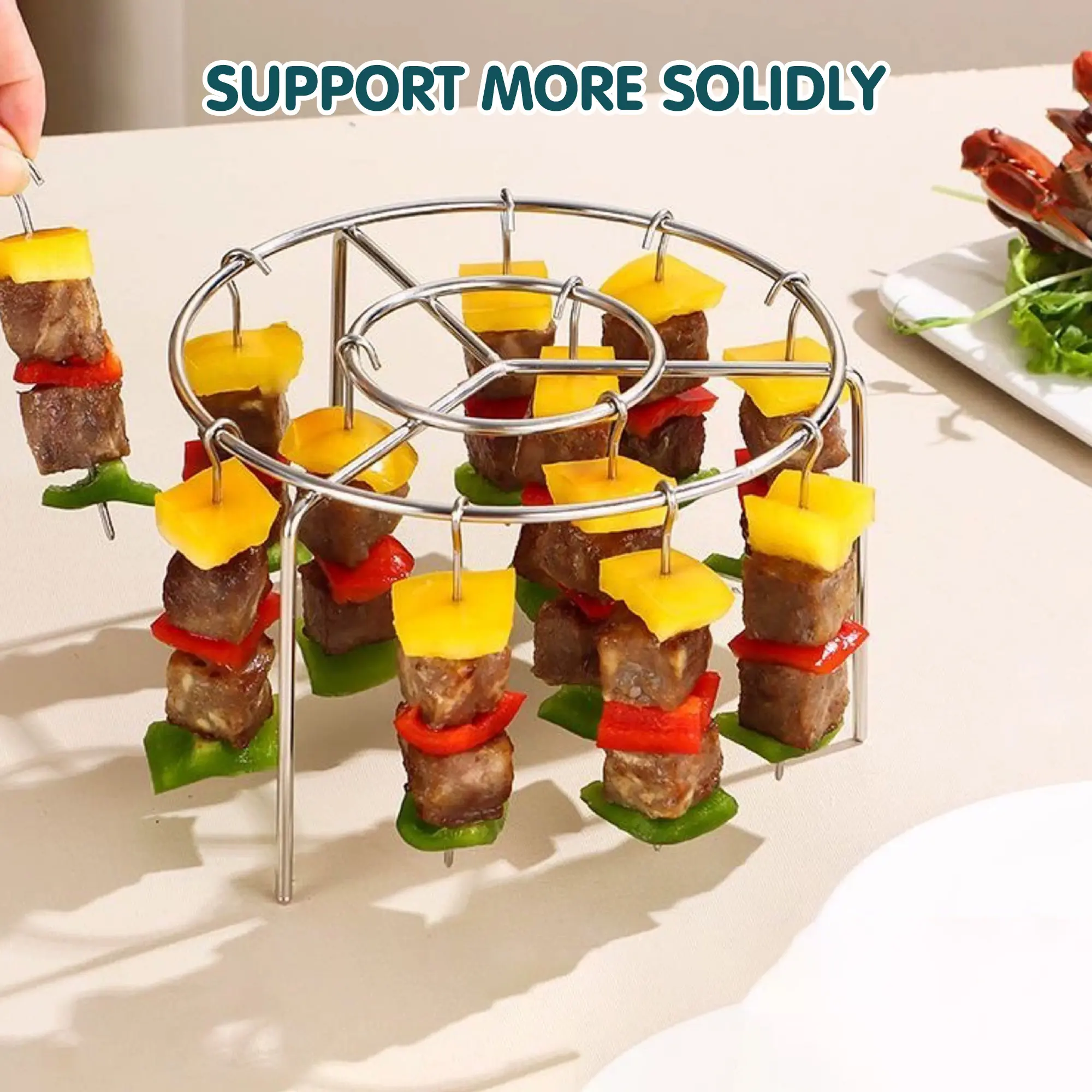 2 Counts Air Fryer Rack Round, Spacious Grill for Kebabs 2 Counts Air Fryer Rack Round, Spacious Grill for Kebabs
