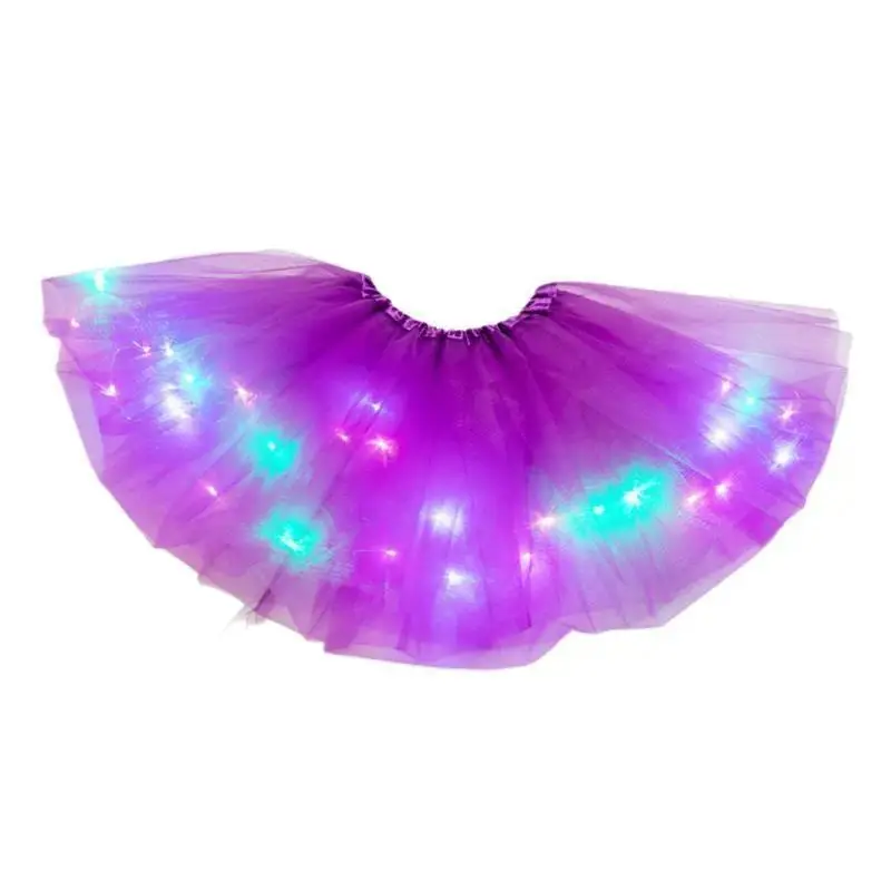 14 Colors Women Star Sequins Skirt LED Light Up Colorful Stage Dance Wear Party Cosplay Short Dress