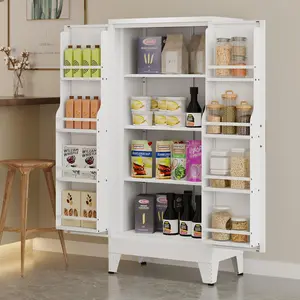 GEITIN 51.2" Metal Kitchen Pantry Storage Cabinet, Pantry Cabinet with Doors and Adjustable Shelves, Steel Storage Cabinet for Kitchen, Dining Room, Living Room