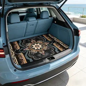 5 Piece Car Floor Mat Trunk Liner Set Bohemian Ethnic Vintage Patterns Non slip Stain Resistant and Easy to Clean Car Interior Accessories Suitable for All Vehicle Models