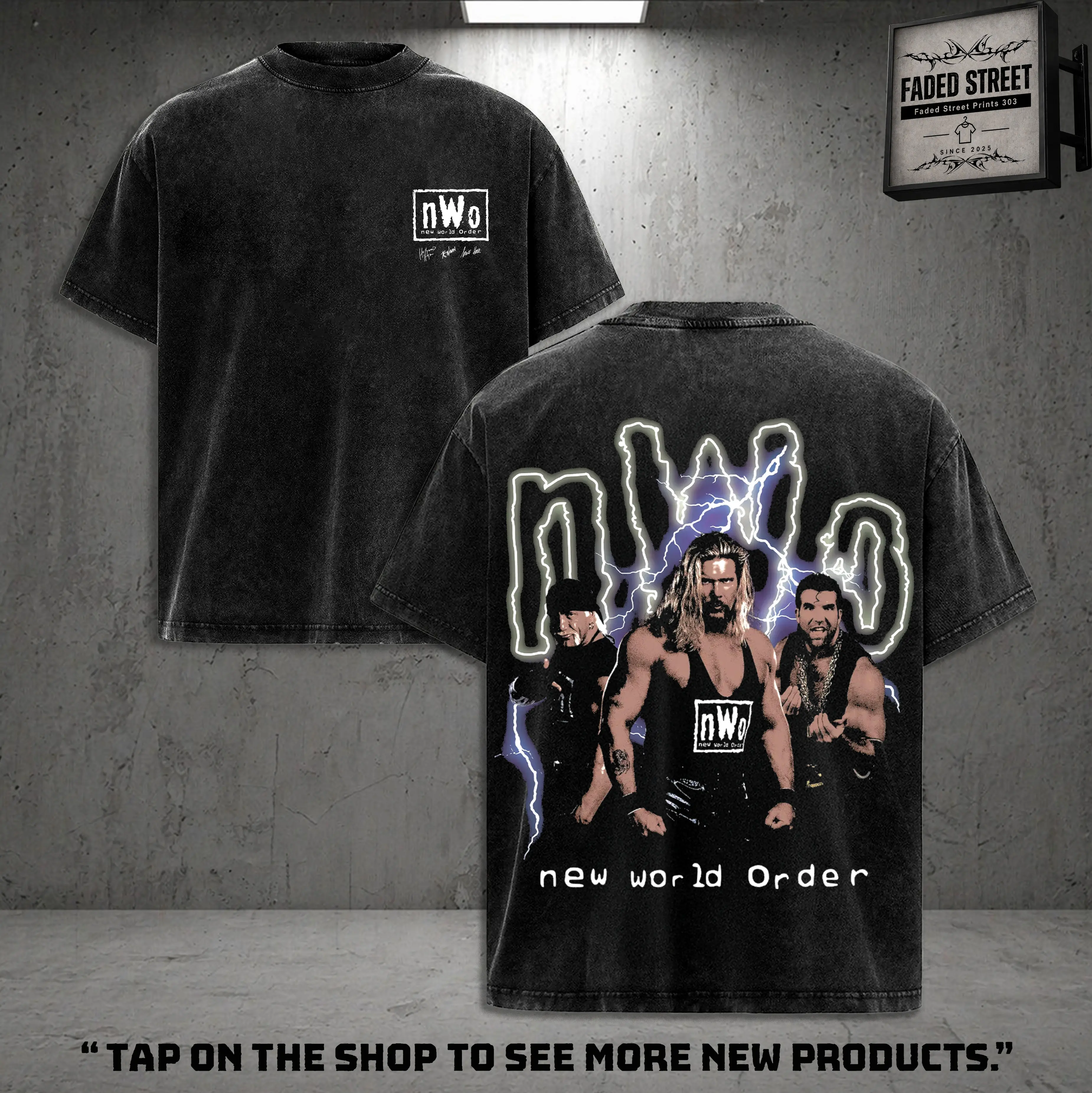 WWE NEW WORLD nWo T-Shirt,  Vintage Graphic Design | Iconic Wrestling Print | Classic Fan Apparel Cotton Fabric
