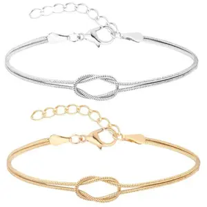 Love Knot Design Snake Chain for Men & Women Matching Bracelets for Couples Friendship Relationship Bracelets Trendy All-match Jewelry for Daily Decor Valentine Christmas Gifts for Her Jewelry locking  jewelry cute jewelry accessories tiffany  and  co
