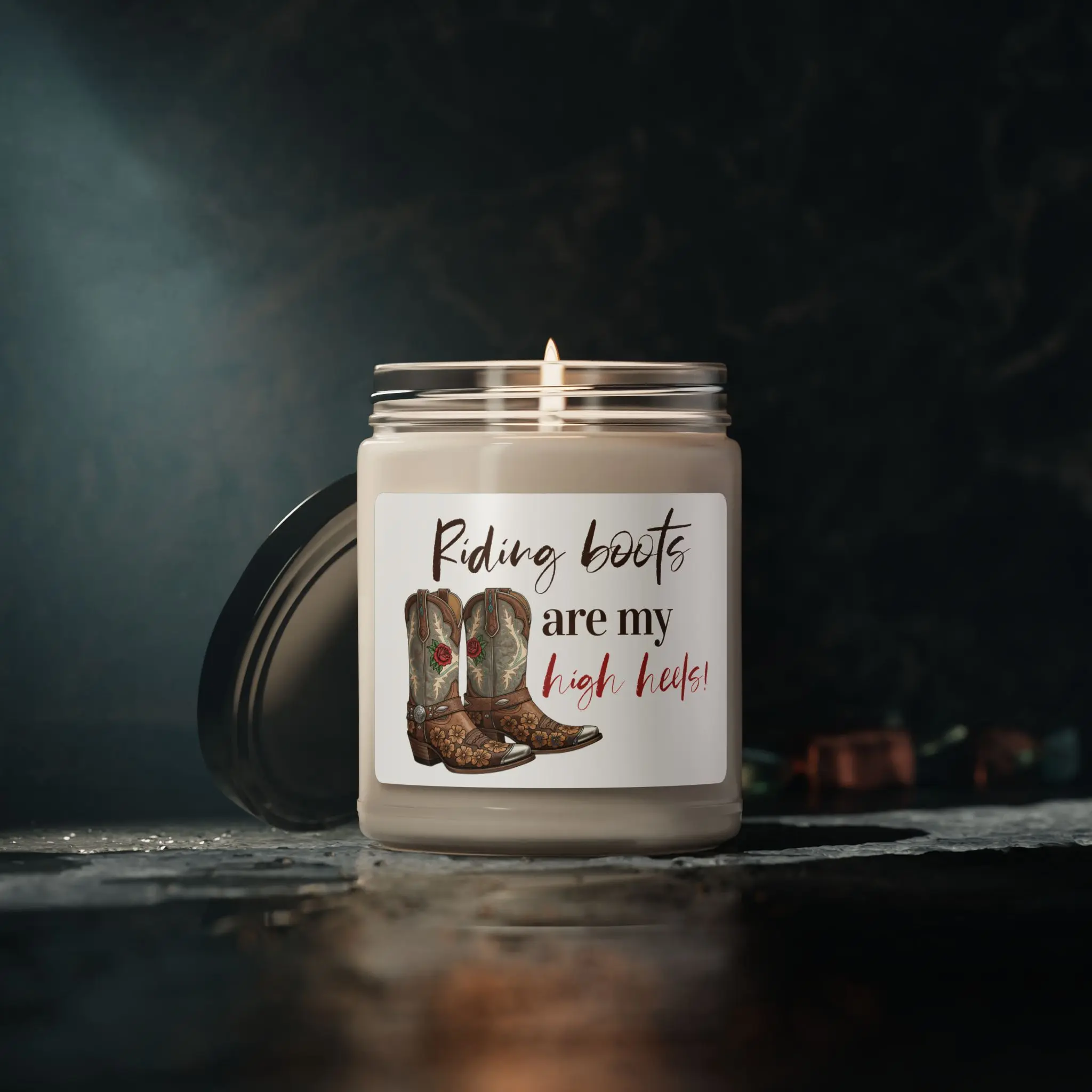 Riding Boots Are My High Heels Scented Candle - High Heels Home Decor, Rustic Gift, Country Theme Candle, Premium Soy Wax Aromatherapy