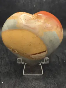 Polychrome jasper heart! 10 ounces, 3.4 inches wide, 3.1 tall