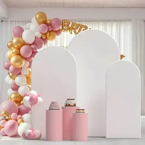 1PC Stretch Elastic Polyester Blend Backdrop Cover, Double-Sided Elegant Wedding Decor Piece, Fits Frame (Frame Not Included) for Weddings, Banners & Festive Events