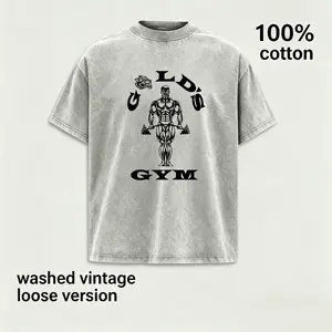 Vintage Gym Graphic T-Shirt for Men, 100% Cotton Washed Tee, Oversized Fitness Bodybuilding Shirt, Retro Workout Pump Cover, Heavyweight Acid Wash Streetwear, Loose Fit Casual Gymwear, Unisex Muscle Training Gift Tee