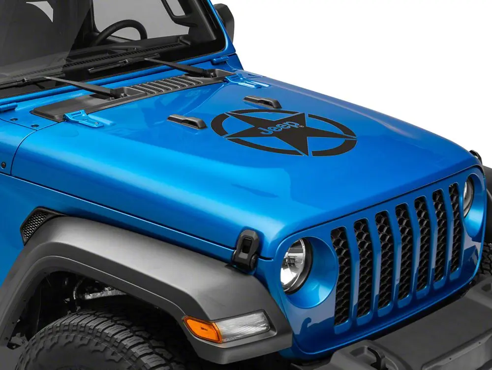 Jeep Licensed by RedRock Jeep Star Accent Decal; Matte Black (20-25 Jeep Gladiator JT)