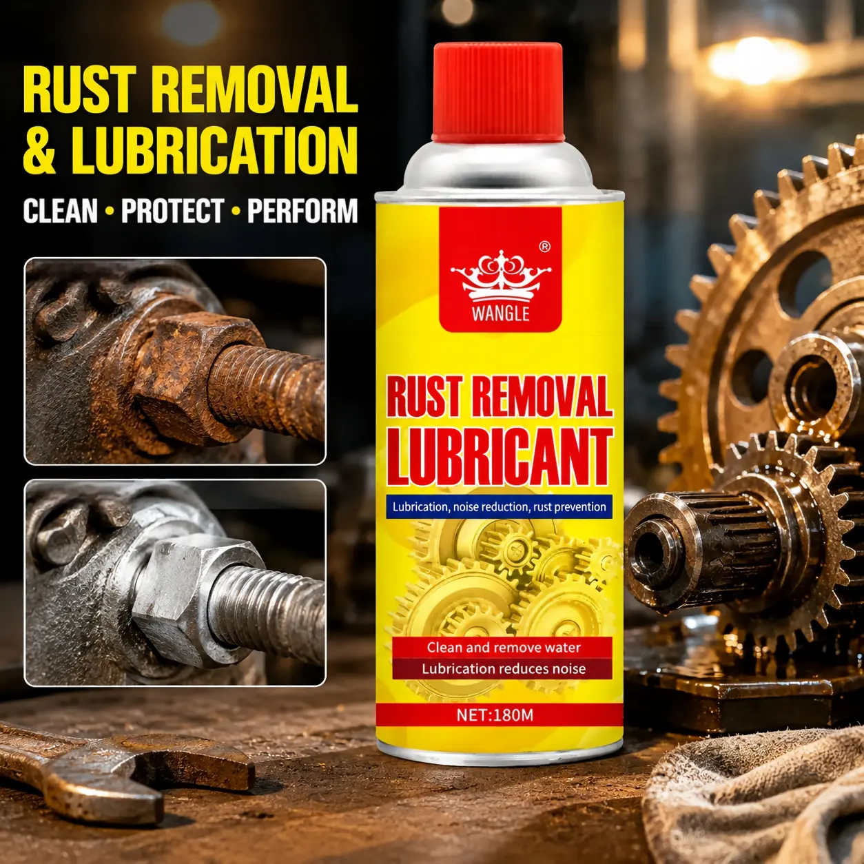 Fast Rust Remover – Multi-Purpose Automotive Metal Care Formula for Rust Removal, Corrosion Protection & Lubricating Performance, Helps Reduce Squeaks and Friction, Ideal for Cars, Motorcycles, Tools, Hardware & Metal Surface Maintenance