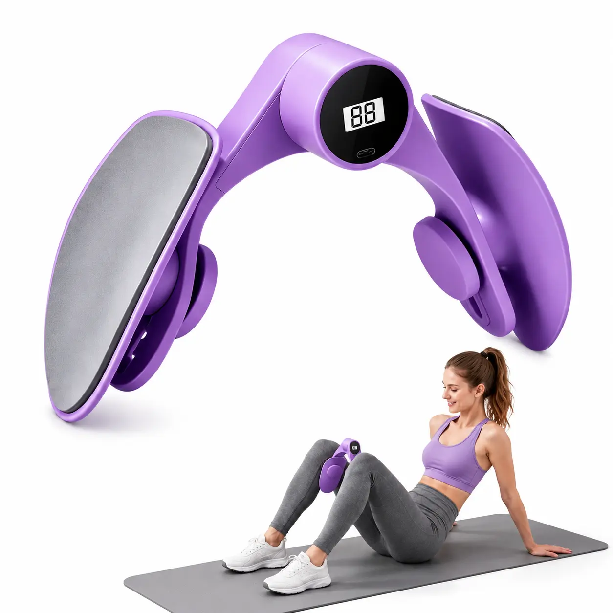 Portable Leg & Thigh Exerciser - Compact Inner Thigh Toner, Glute Trainer for Home Strength Training, Pelvic Floor Strengthening Gear for Men & Women to Boost Consistent Training, Enhance Body Stability, Improve Pelvic Strength, Home Workout