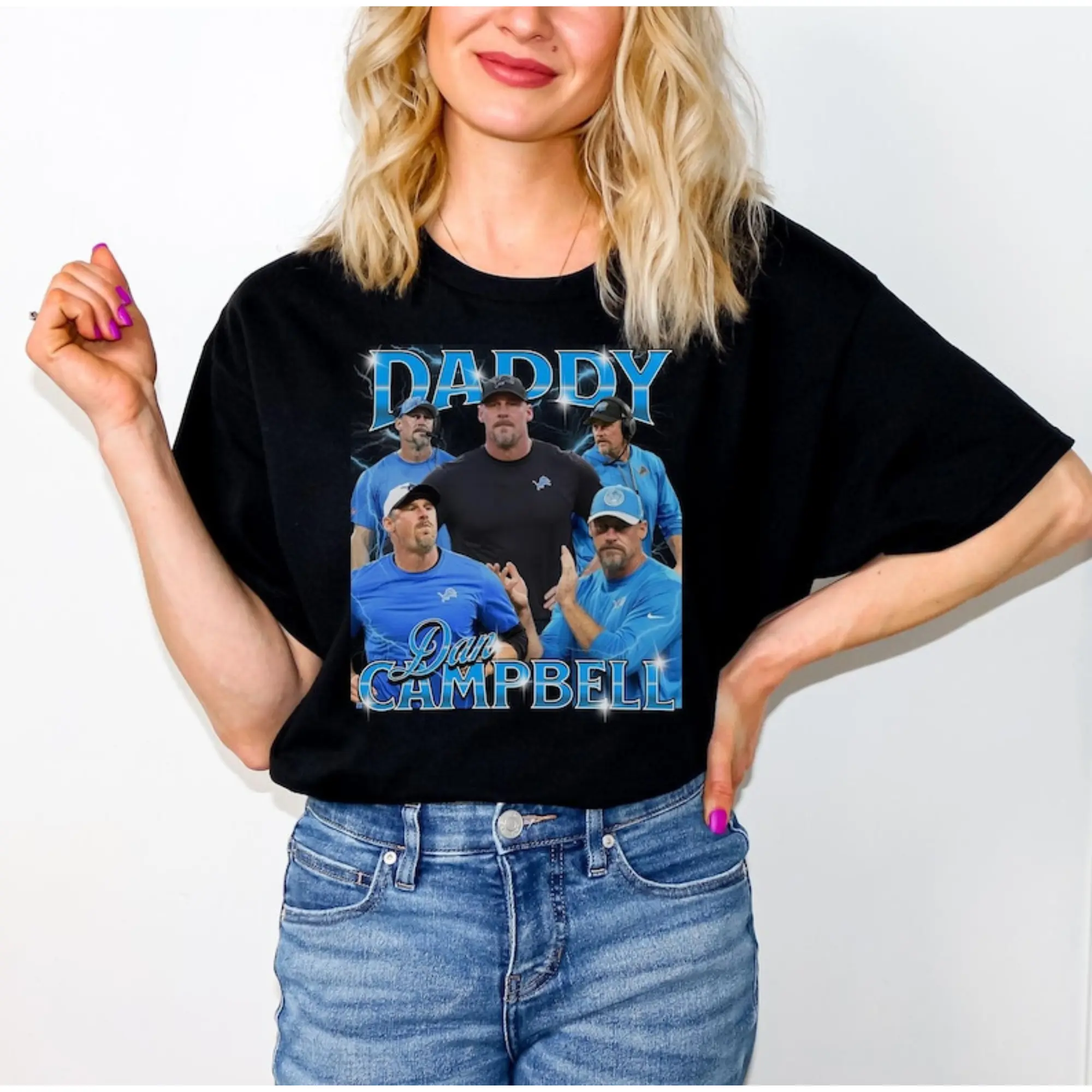 Dan Campbell T-Shirt, Daddy Dan Campbell Bootleg Tee, Football Fans Gift, Lions Head Coach T-shirt, Lions Gift For Her