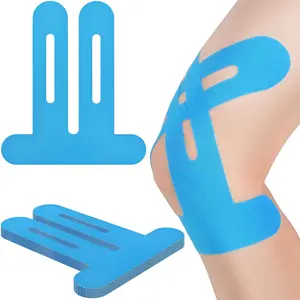 20PCS Kinesiology Tape for Knees, Knee Tape for Knee Pain Relief Pre Cut, Latex Free Knee Tape, Support Muscles and Joints, Knee Kinesiology Tape Pre Cut, Waterproof and Elastic (Blue)