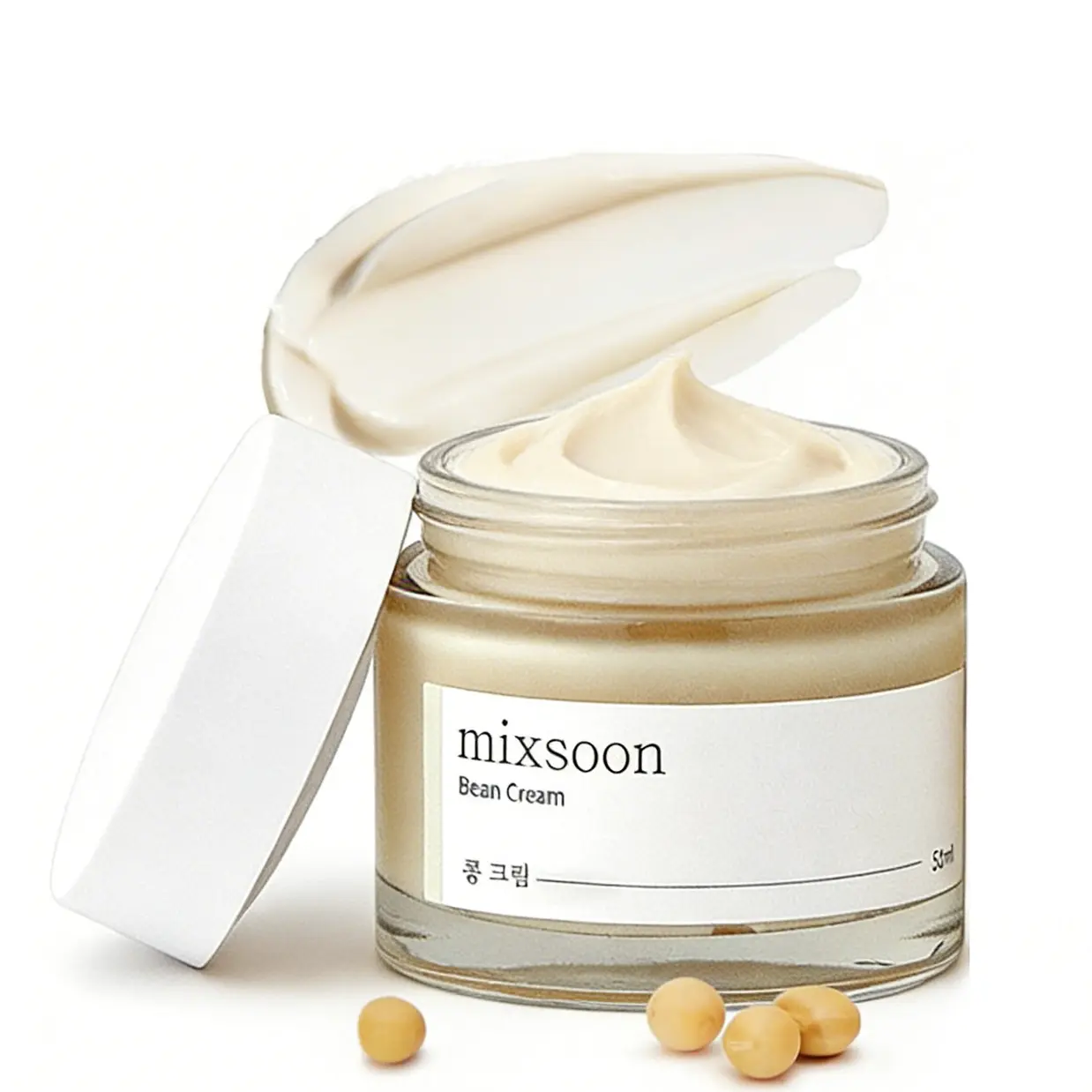 Mixsoon Bean Cream 50ml Korean Glass Skin Pore Sebum Care Non-Sticky Light Texture for All Skin Types Intensive Moisture Balances Oil & Moisture