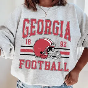 Georgia Football College Sweatshirt, Vintage Retro Style Football Shirt, College Game Day Shirt Fabric Fit