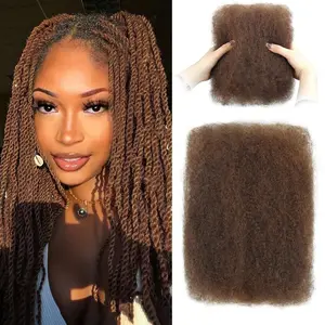 Afro Kinkys Bulk Human Hair for Dreadlocks Extensions and Locs Repair Afro Kinky Curly Human Hair Bulk for Twist