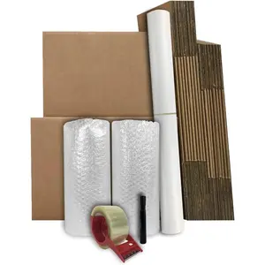 Moving Boxes Kit #1, 1 to 2 Bedroom Kit, 18 Boxes Moving Supplies for Small Spaces, Include Packaging & Storage Boxes, Bubble Roll, Tape, Packing Paper for Apartment Moving