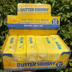 Butter Squishy 12pk - Super Soft Slow Rising Toy for Kids Age 3+ - Not Real Food - Fun & Safe Playtime