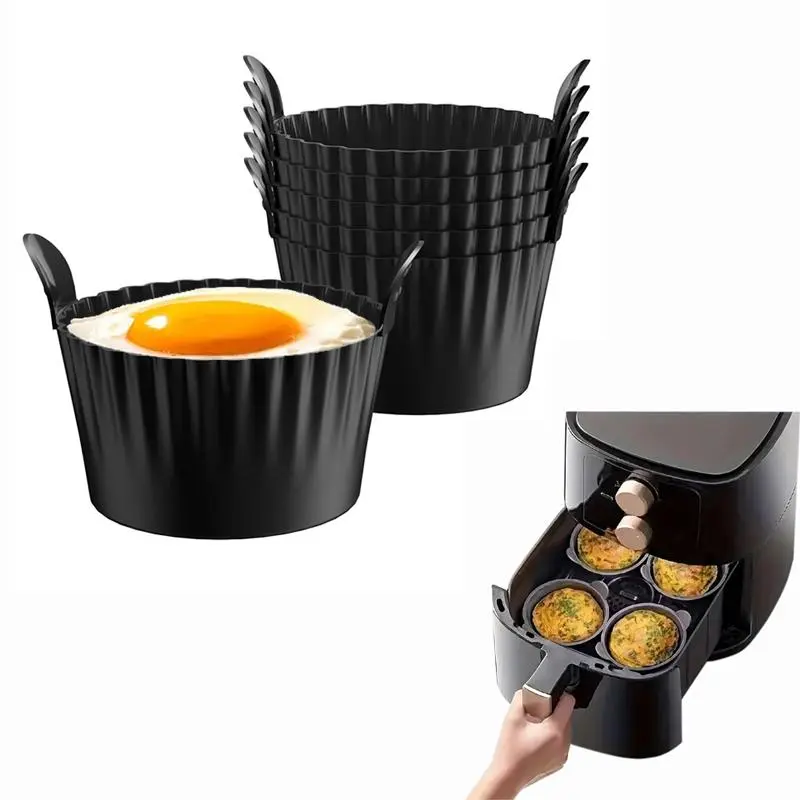 Silicone Egg Cup for Air Fryer, 6 Counts/set Non-stick Egg Baking Cup, Egg Cooking Mold, Kitchen Baking Utensils, Home Supplies, Silicone Muffin Pan