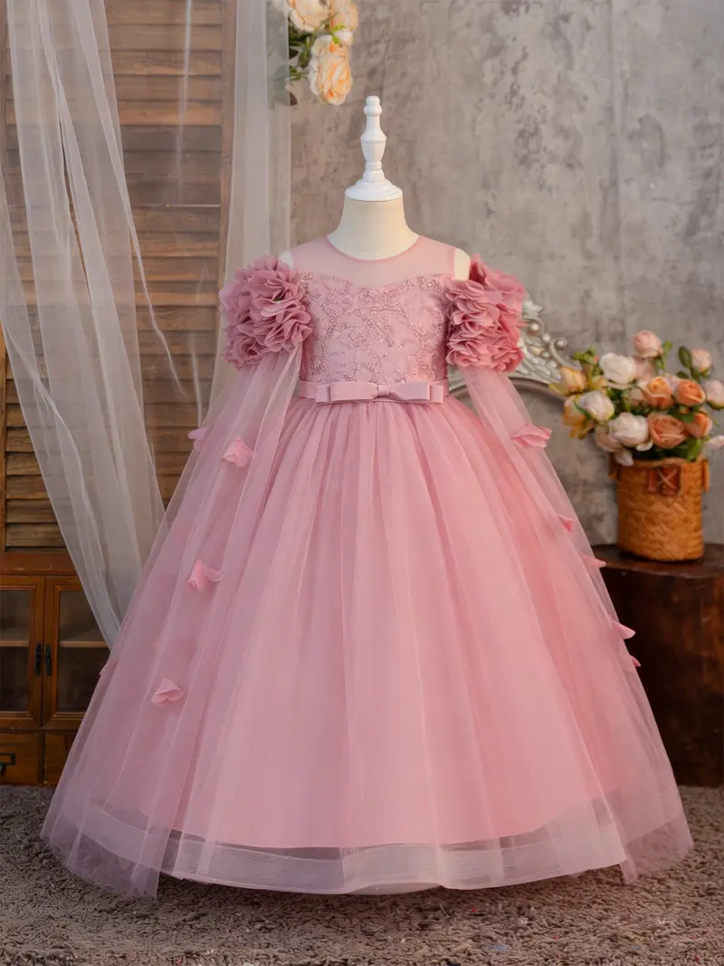 open lace back dress Orange Sequin Girl Party Dress Age 5-13 GACH062