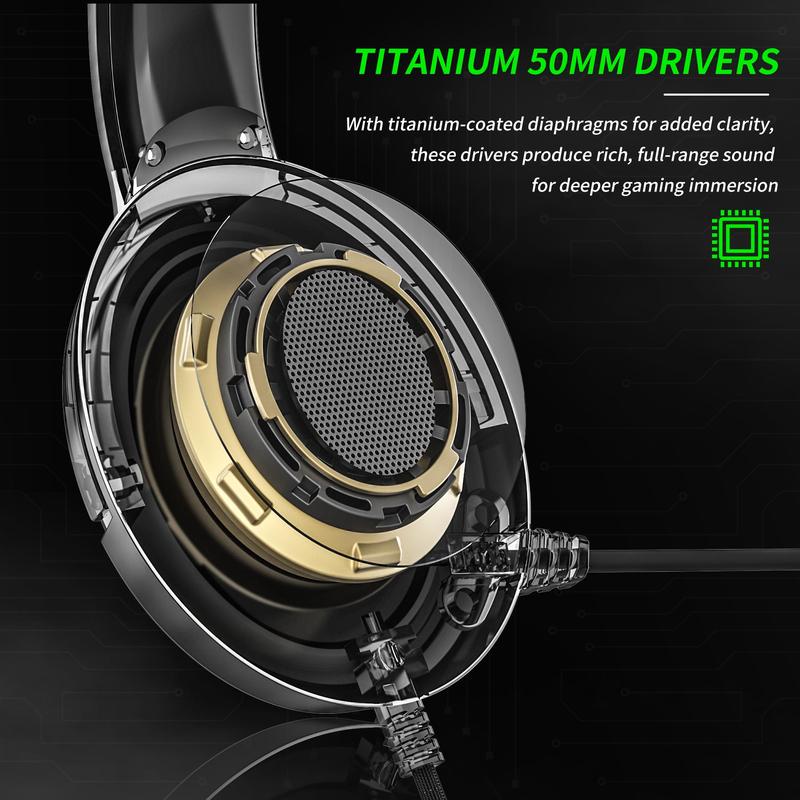 Gaming Headset BG02 with Mic for Xbox Series X S Xbox 1 PS4 PS5 PC NS,Wired Headphones,50mm Stereo Sound,3.5mm Jack, Black Friday Deal for Gamers