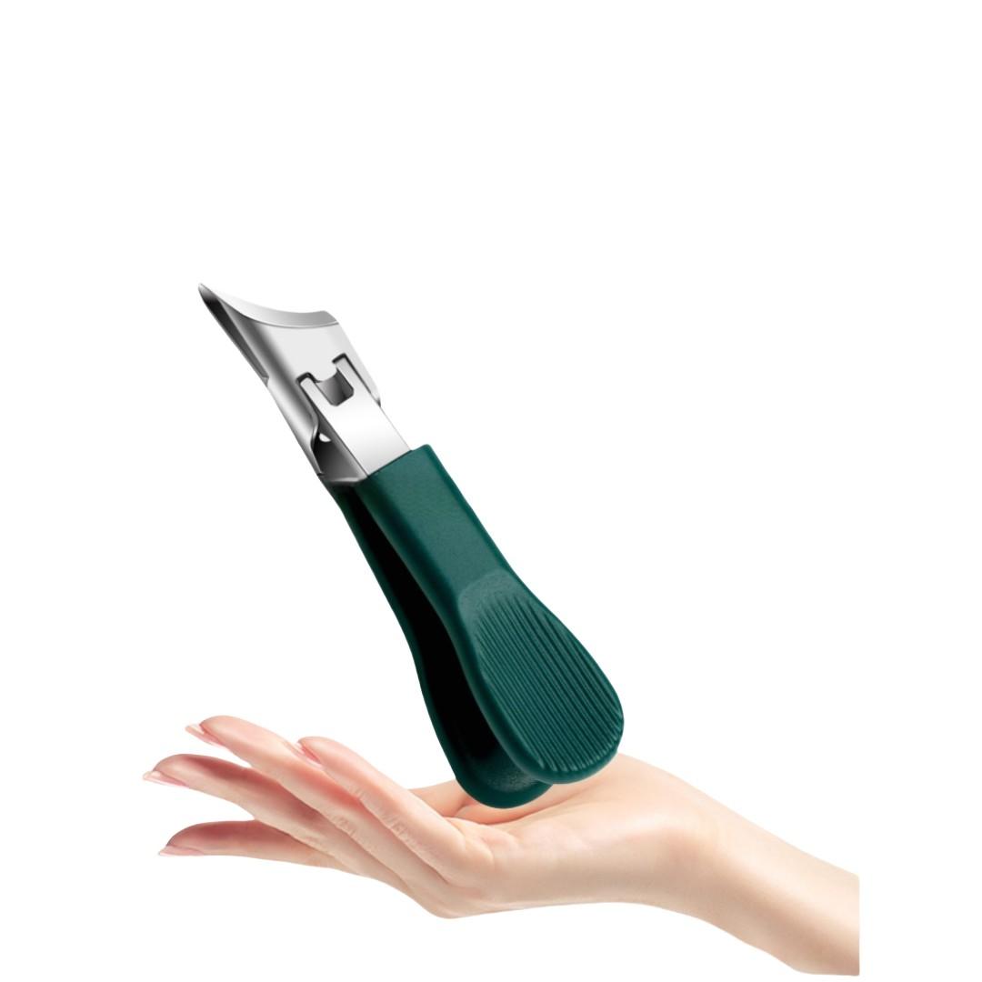 Stainless Steel Heavy-Duty Wide Jaw Eagle Beak Clipper Set, Thick Nail Trimmer with Splash Guard, Nail Care Tool for Indoor Recreation, Manicure, Home Use, Thick Blade, Angled Eagle Beak Design, Nail Trimming