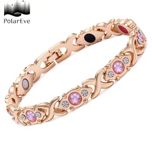 PolarEve Energy Magnet Bracelet for Women, eco-friendly alloy with diamonds, Adjustable Magnetic Wristband, Valentine’s Day Jewelry Gift for Her