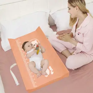 Baby Diaper Changing Table, Cartoon Height Print, PU Leather Baby Care Station, Infant Massage Mat, Compressed Packaging Shipping
