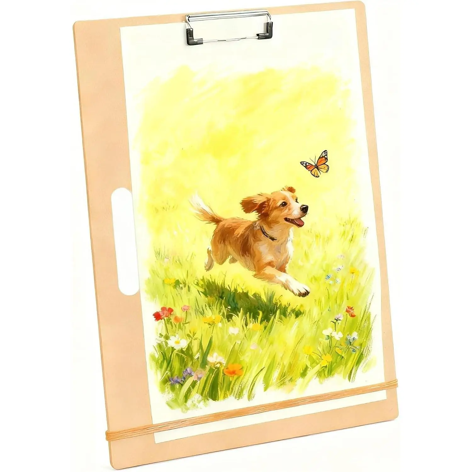13x17 Inch Drawing Board with Handle - Portable Artist Sketch Board with Adjustable Clip & Rubber Bands, Art Supplies for Adults, Students, Studio, Classroom & Field Use